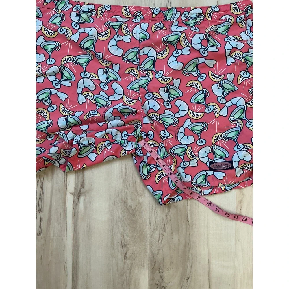 Vineyard Vines Mens Chappy Shrimp Cocktail Martini Swim Trunks Pink Size XXL